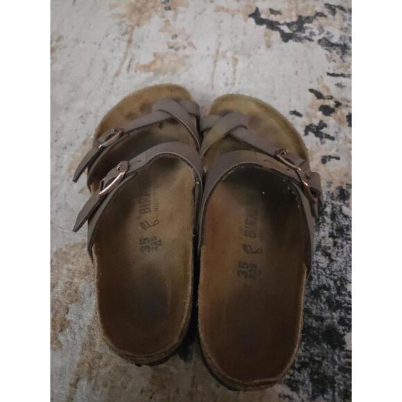 Womens Birkenstock Brown Sandals Size 35 Toe Thong - Picture 4 of 5